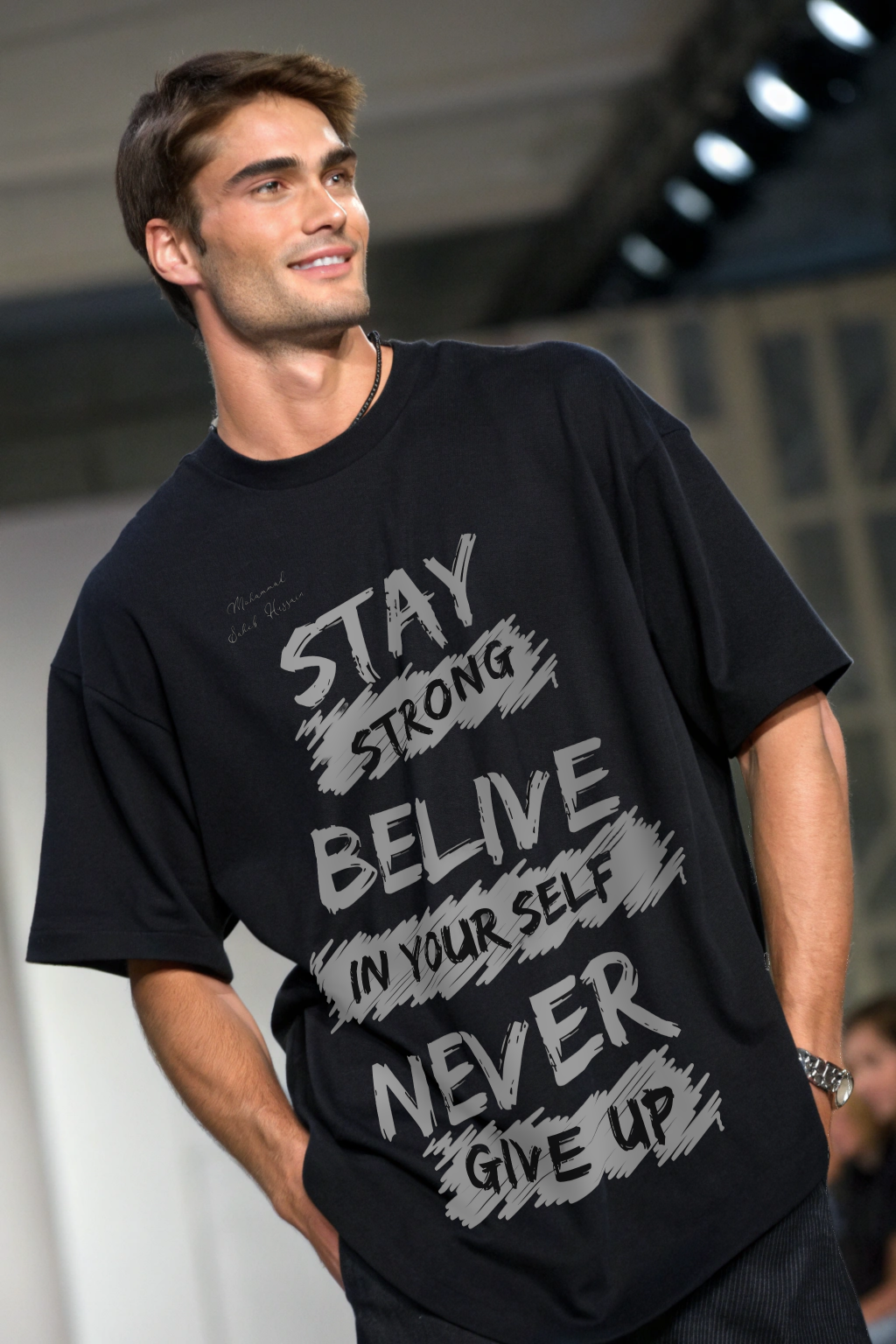 Never Give Up Motivational Tee