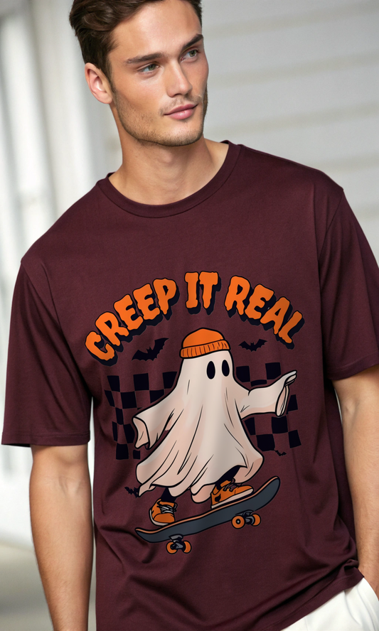 Creep It Real Skater Ghost Tee (Unisex)